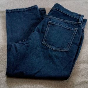 Old Navy button fly slouchy straight cropped high rise jeans size 6P